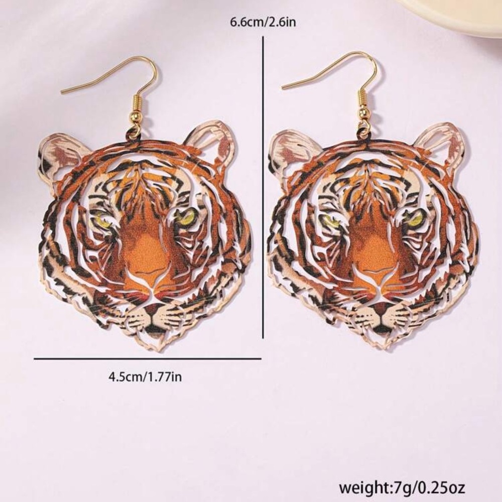 🐅 Tiger Earrings 🐅 - Picture 3 of 5